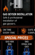 Gas geyser installation